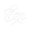 white cursive em